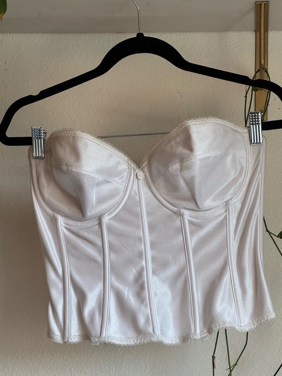 Vintage Other - White Satin Longline Bustier Corset Top